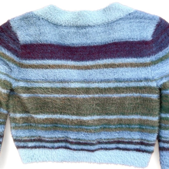 Aritzia Sunday Best Reese Striped Fuzzy Cardigan - Picture 6 of 11